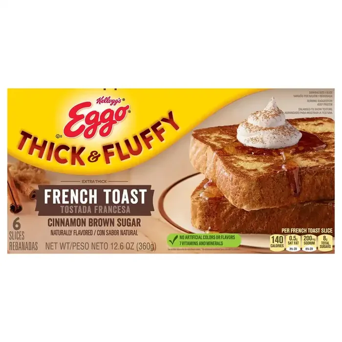 Eggo Thick and Fluffy Frozen French Toast, Cinnamon Brown Sugar, 12.6 oz, Frozen