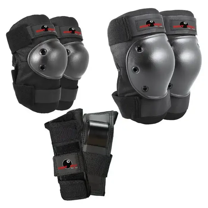 Eight Ball Kids‘ 8+ Pad Set 3pk – Black Elbow, Knee, Wrist Protection