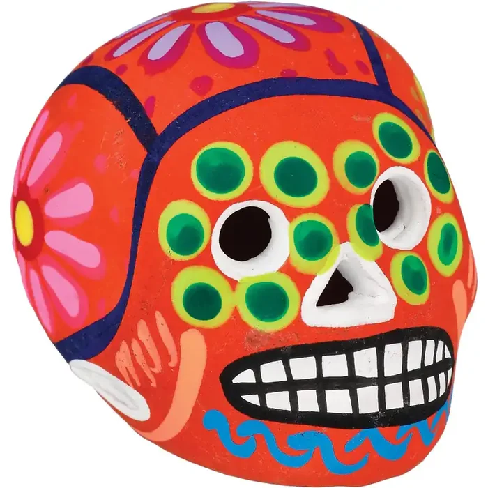 El Fandango Trading Day of the Dead Clay Skull