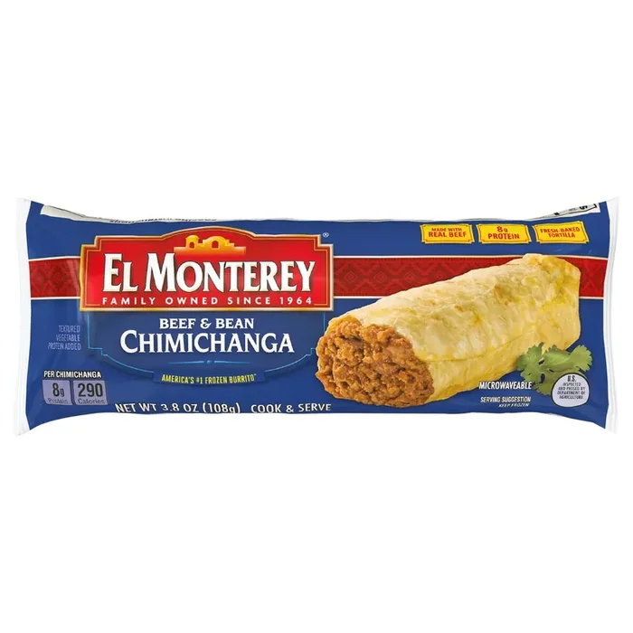 El Monterey Beef & Bean Chimichanga 3.8oz Single Serve