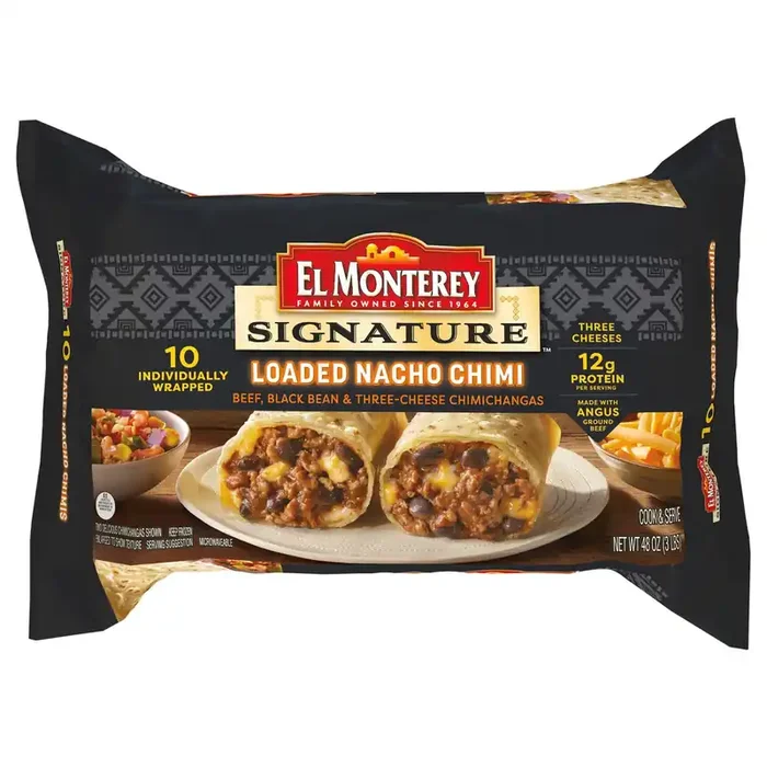 El Monterey Chimichangas, Loaded Nacho, Beef, Black Bean & Three Cheese