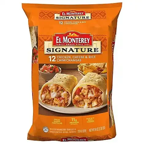 El Monterey Signature Chicken Cheese And Rice Chimichangas 12 Count – 3.37 Lb