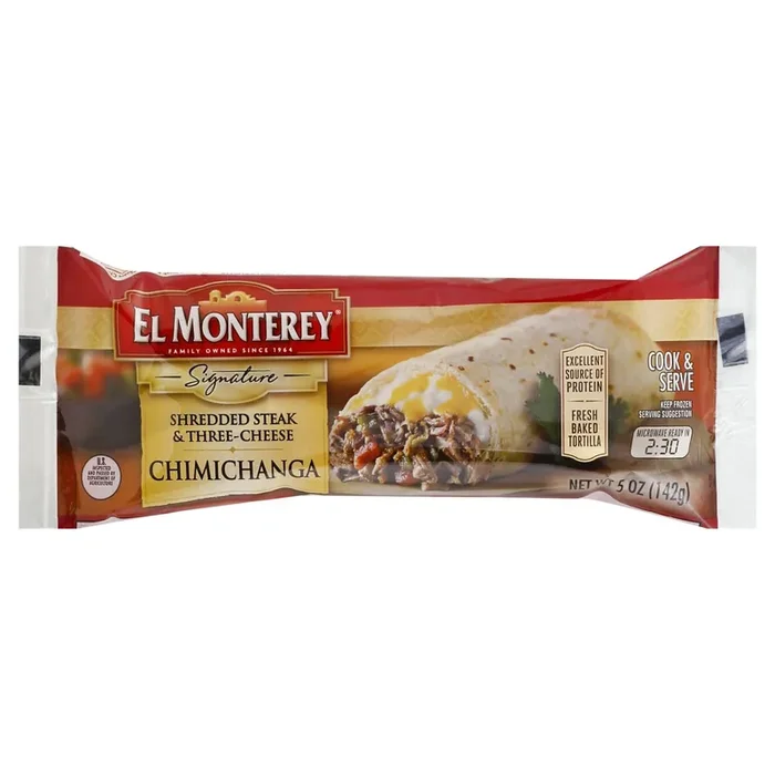 El Monterey Signature Chimichanga Shredded Steak & Three Cheese – 5 Oz