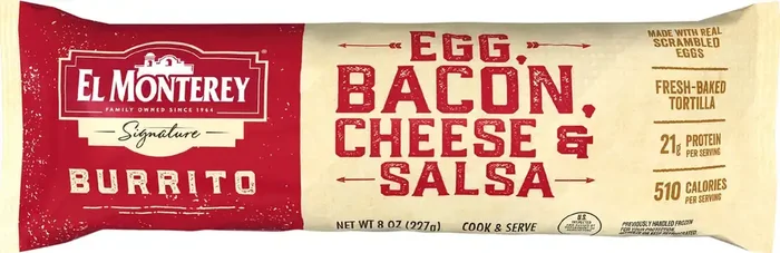 El Monterey Signature Egg Bacon Cheese & Salsa Burrito 8 oz