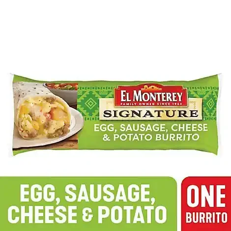 El Monterey Signature Egg Sausage Cheese & Potato Breakfast Burrito – 4.5 Oz
