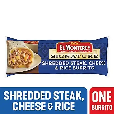 El Monterey Signature Shredded Steak & Three Cheese Burrito – 5 Oz