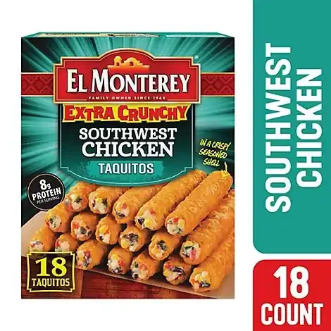 El Monterey Southwest Chicken Crunchy Taquitos 18 Count – 20.7 Oz