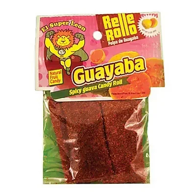 El Super Leon Relle Rollo Guayaba Spicy Guava Candy Roll