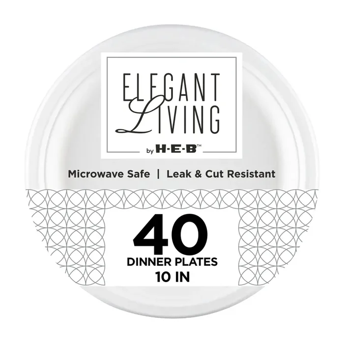 Elegant Living by H-E-B 10″ Round Paper Plates