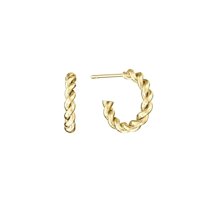 Elements 14K Gold Over Brass 16mm Twist Hoop Earrings