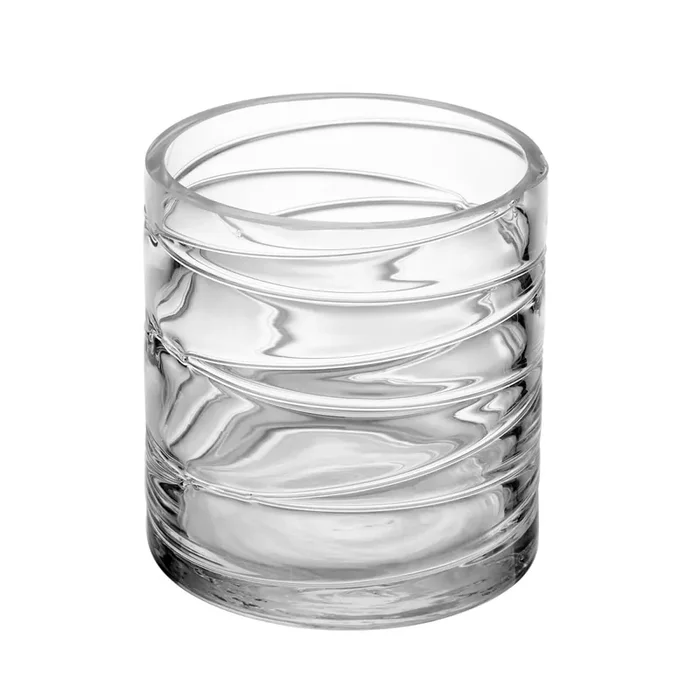 Elements Clear Pearl Stripe Glass Vase 5IN