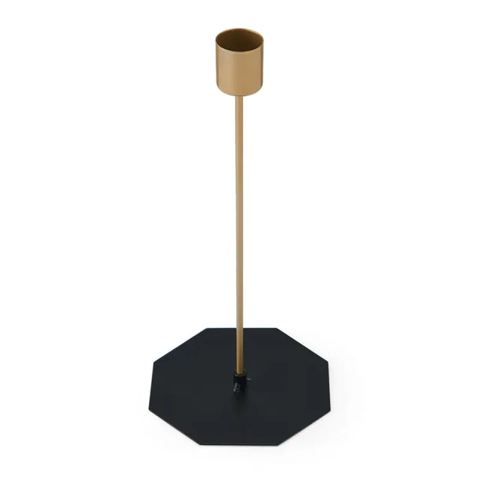 Elements Gold Metal Hex Base Pillar Holder 9.5IN