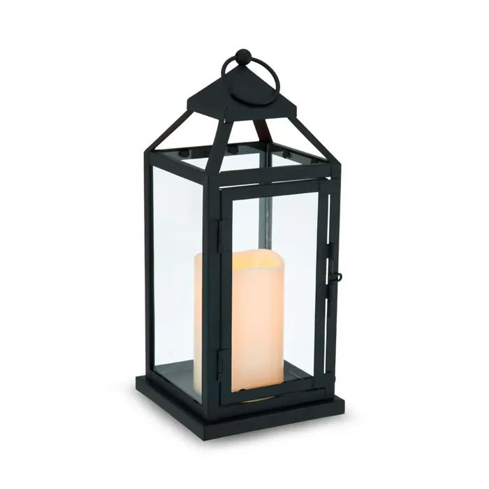 Elements LED Metal Lantern 12IN BLK