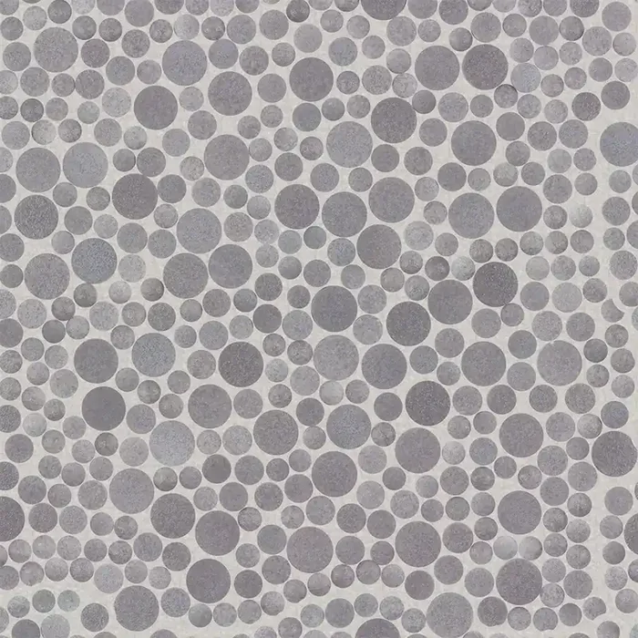 Elida Ceramica Charcoal cirque grey 12-in x 12-in Glazed Recycled glass Marble look Pebble Mosaic Floor and Wall Tile ( 0.998-sq ft Piece )