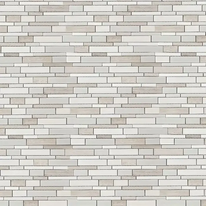 Elida Ceramica Crackled Linear Silk 12-in x 12-in Glazed Porcelain/Stone Linear Mosaic Wall Tile ( 1.05-sq ft Piece )