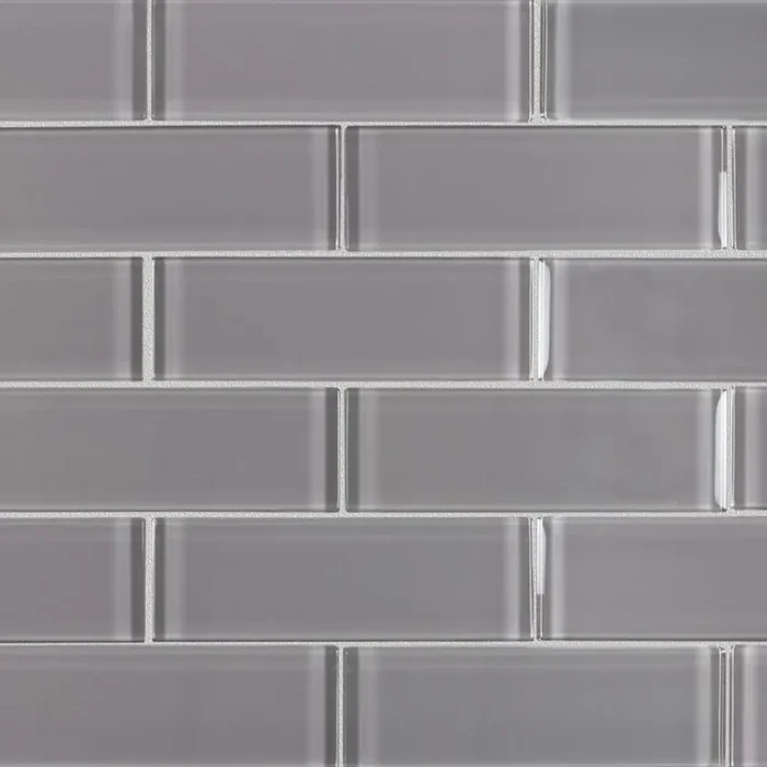 Elida Ceramica Grey 12-in x 12-in Glossy Glass Subway Mosaic Wall Tile ( 0.955-sq ft Piece )