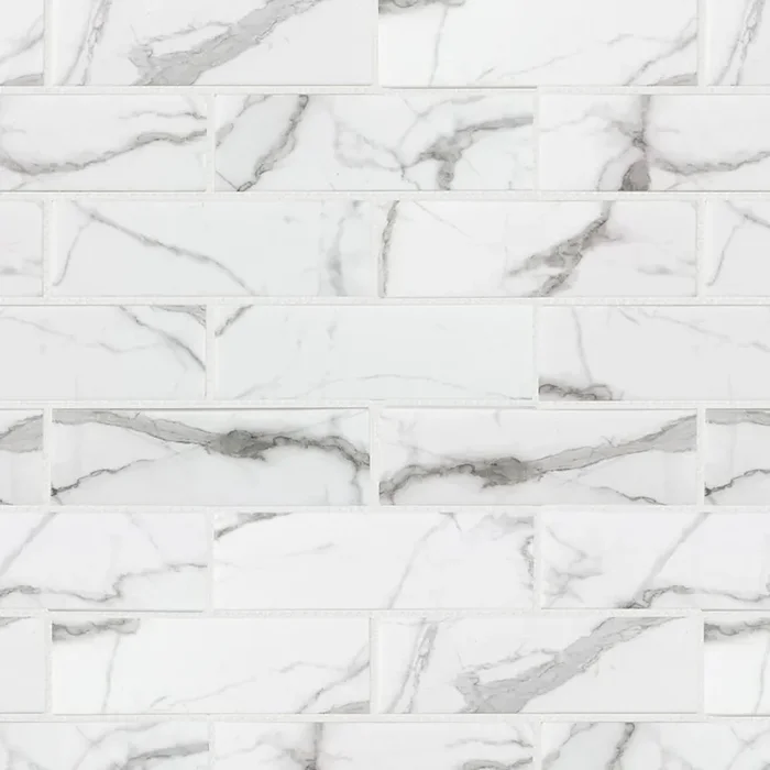 Elida Ceramica Villa Grande White 12-in x 15-in Honed Recycled glass Marble look Mosaic Floor and Wall Tile ( 0.946-sq ft Piece )