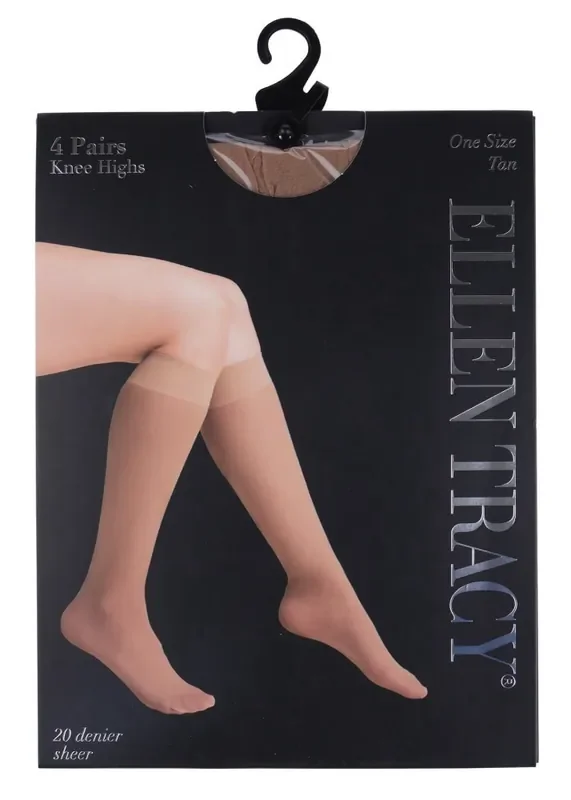 Ellen Tracy® Sheer Knee High Socks – Tan