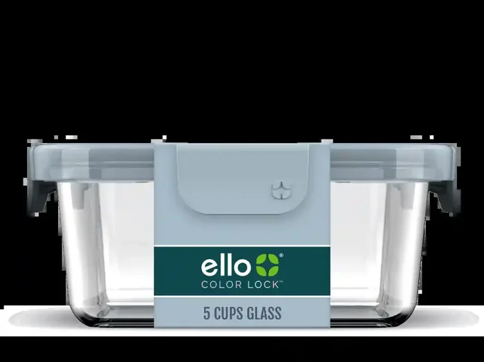 Ello Color Lock 5 Cups Glass Container