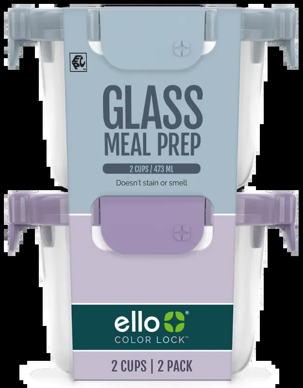 Ello Color Lock Glass Meal Prep Set