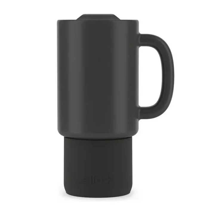 Ello Commute 18oz Ceramic Travel Mug Black Microwave & Dishwasher Safe, Portable Drinkware for Hot/Cold Beverages