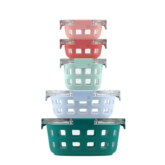 Ello Duraglass Round Meal Prep Set, Melon