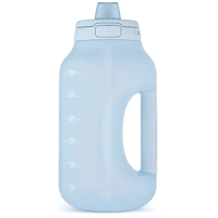 Ello Hydra 64oz Half Gallon Plastic Jug with Straw – Blue Water Bottle, Dishwasher-Safe, Cold Beverages