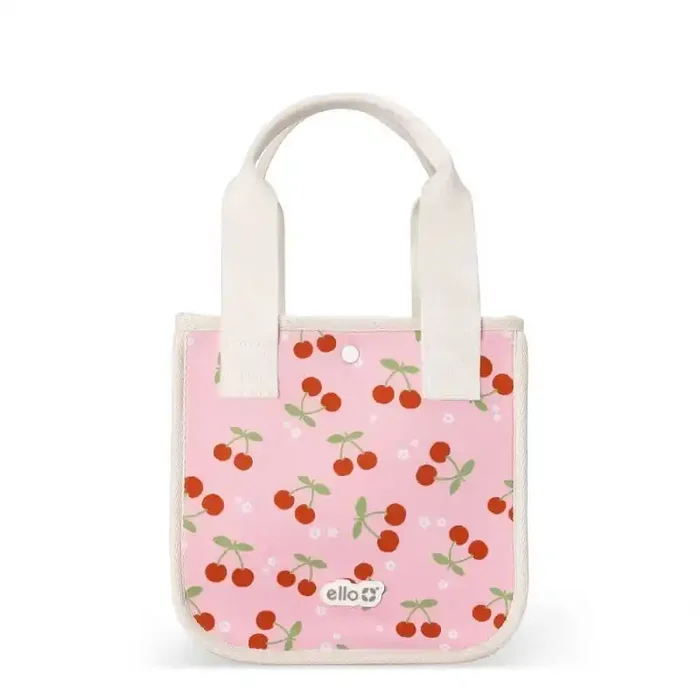 Ello Lunch Bag Food Storage Container Pink Cherries