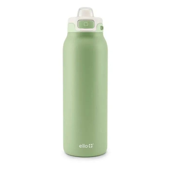 Ello Pop and Fill 32oz Stainless Steel Water Bottle Melon Green
