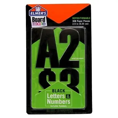 Elmer‘s Boardmate Accessory Letters And Numbers Black
