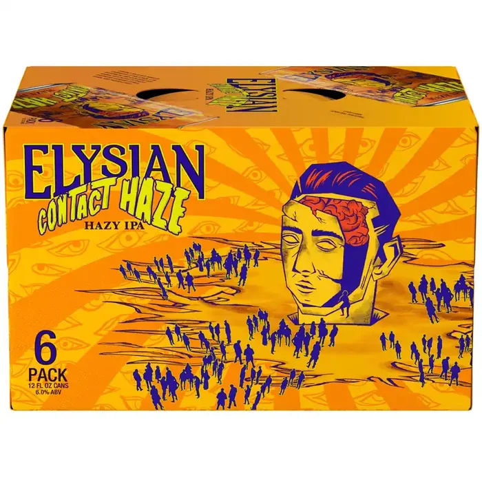 Elysian Contact Haze Hazy IPA Craft Beer, 6 Pack Beer, 12 FL OZ Cans