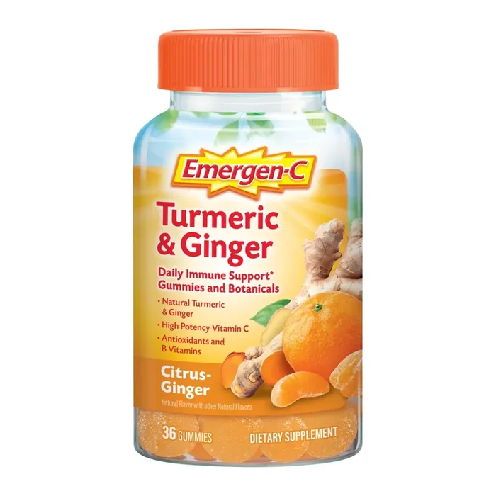 Emergen-C Citrus-Ginger Gummies Turmeric and Ginger Immune Support Natural Flavors with High Potency Vitamin C 36 Count