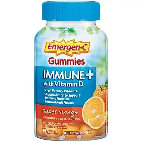 Emergen-C Immune Plus With Vitamin D Super Orange Gummies – 45 Count