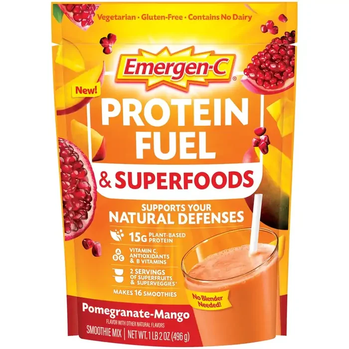 Emergen-C Protein Fuel & Superfoods Pomegranate-Mango Smoothie Mix Pouch)