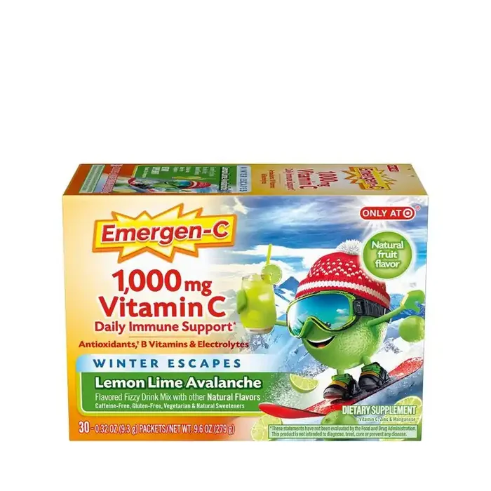 Emergen-C Winter Escapes Avalanche Vitamin Powder – Lemon Lime – 30ct
