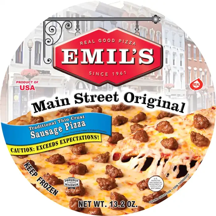 Emil‘s Main Street Original Traditional Thin Crust Sausage Pizza