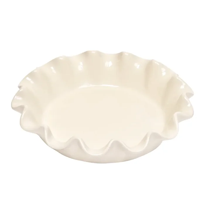 Emile Henry Clay Ruffled Deep Pie Dish