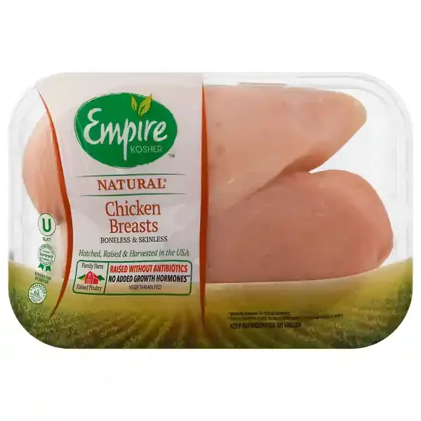 Empire Kosher Natural Bonless & Skinless Chicken Breast – 2 ct
