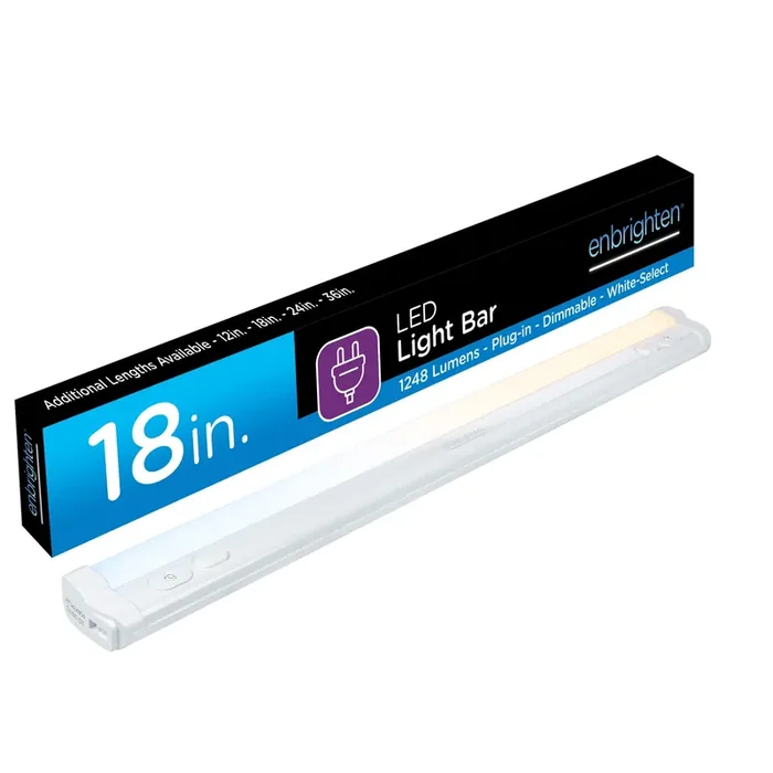 Enbrighten One-Touch Sync 18-in Plug-in LED Under Cabinet Light Bar