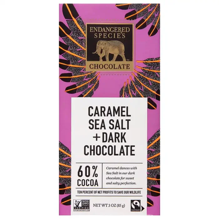 Endangered Species Dark Chocolate With Caramel And Sea Salt Chocolate Bar