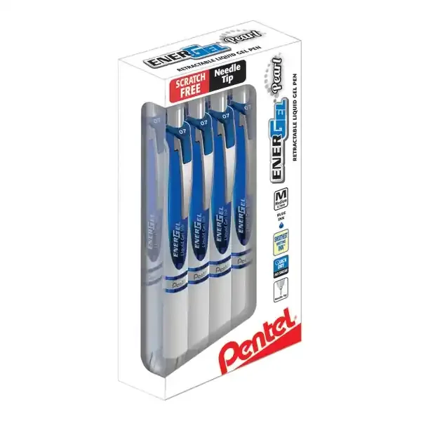 EnerGel Pentel EnerGel Rtx Pearl Pens, Needle Point, Pearl Barrel, Blue Ink