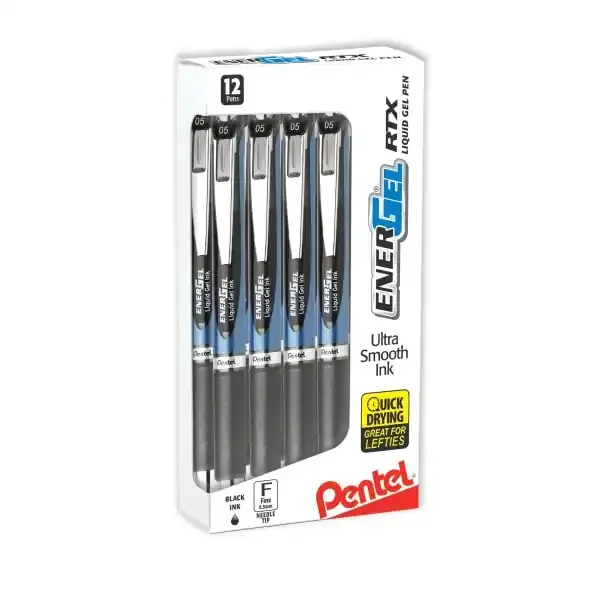EnerGel Pentel EnerGel Rtx Rollerball Pens, Fine Point, Black Barrell – Black Ink