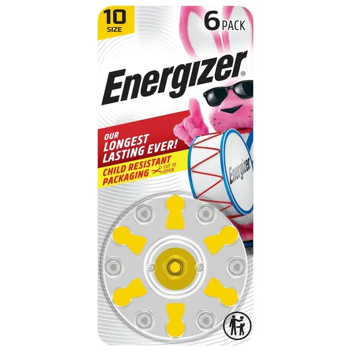 Energizer 1.45V Zinc Air Batteries Size 10 6 ea