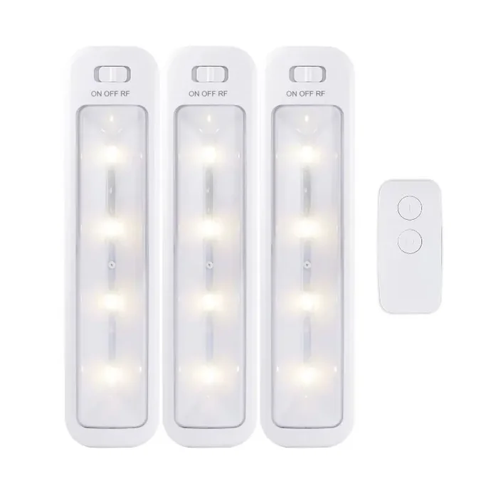 Energizer 10″ 3pk 70 Lumens LED Cabinet Lights Bar with Remote White Battery Operated Closet Light, 50 Hr Run Time