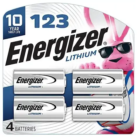Energizer 123 Lithium 3 Volt Photo Batteries – 4 Count