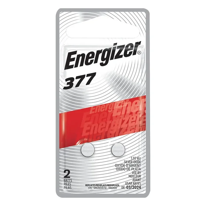 Energizer 2pk 377 Batteries Silver Oxide Button Battery