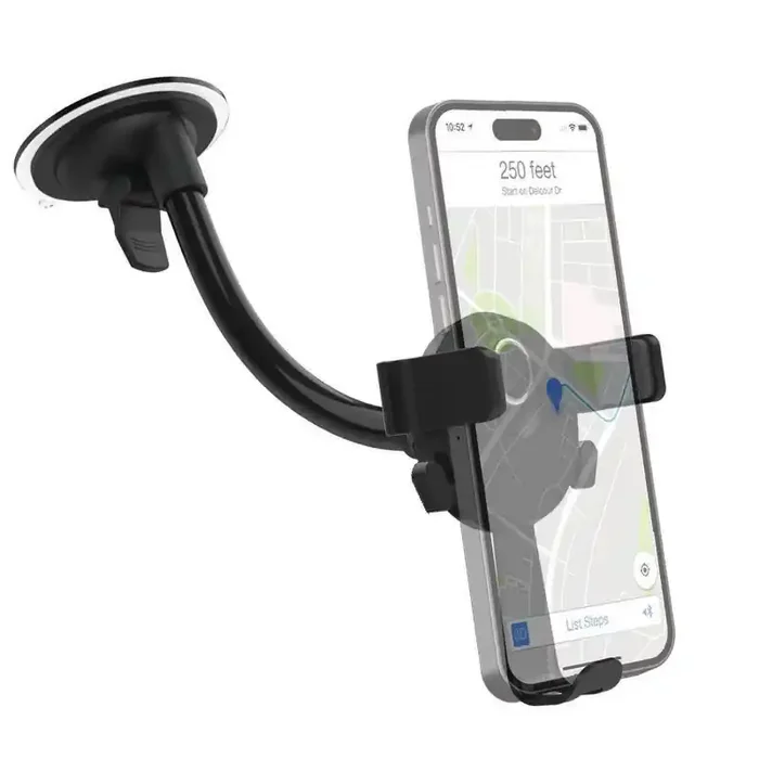 Energizer Car Accessory Vent Dash Window and Cup Flex Mount Auto Electronics, iPhone Holder, Black, 1-Year Warranty