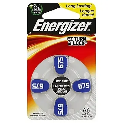 Energizer Ez Turn & Lock 675 Hearing Aid Battery