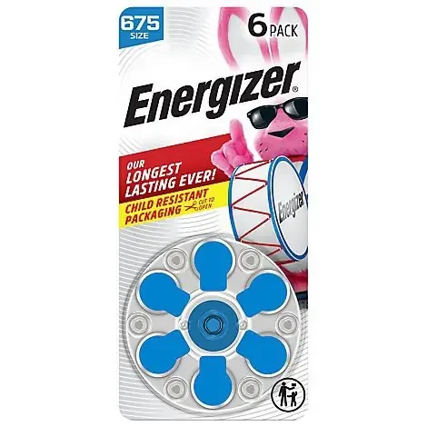 Energizer Hearing Aid Zinc Air 675 Batteries – 6 Pack – 6 CT