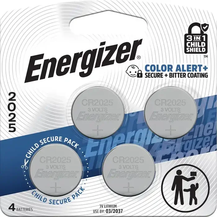 Energizer Lithium CR2025 Coin Batteries 4 -Pack